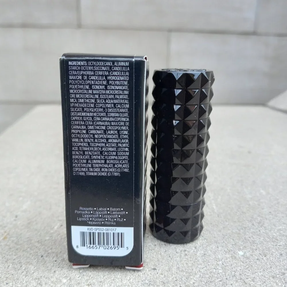 Kat Von D, KVD  Studded Kiss Creme Lipstick SLAYER (Black)  RETIRED  3.4 g NWB